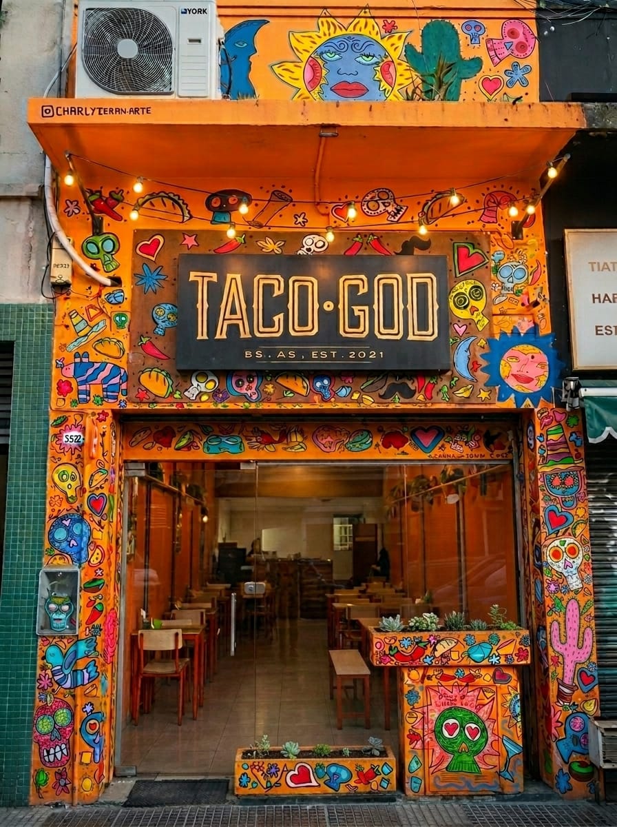 Fachada de Taco God en Chacarita
